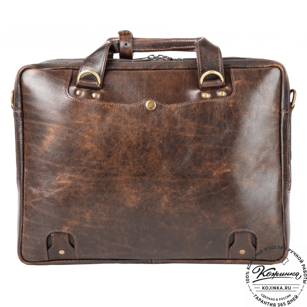 Кожаная мужская сумка-рюкзак "Генри" (коричневый эксклюзив)